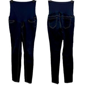 Indigo Blue Denim Maternity Full Panel Jeans Size 10 12 Medium Large Comfortable